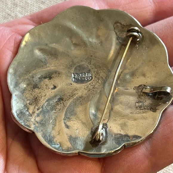 Vintage Mexico Silver Abalone Shell Brooch and Pendant C Clasp - Picture 8 of 10